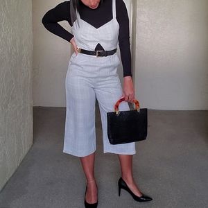 Charlotte Russe Plaid Cutout Jumpsuit, Size Small